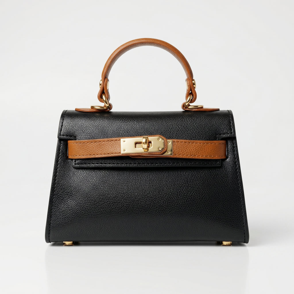 Mini Beky Borsa a Mano con Design Mix di Colori in Vera Pelle - Made in Italy - Stile Donna Bags