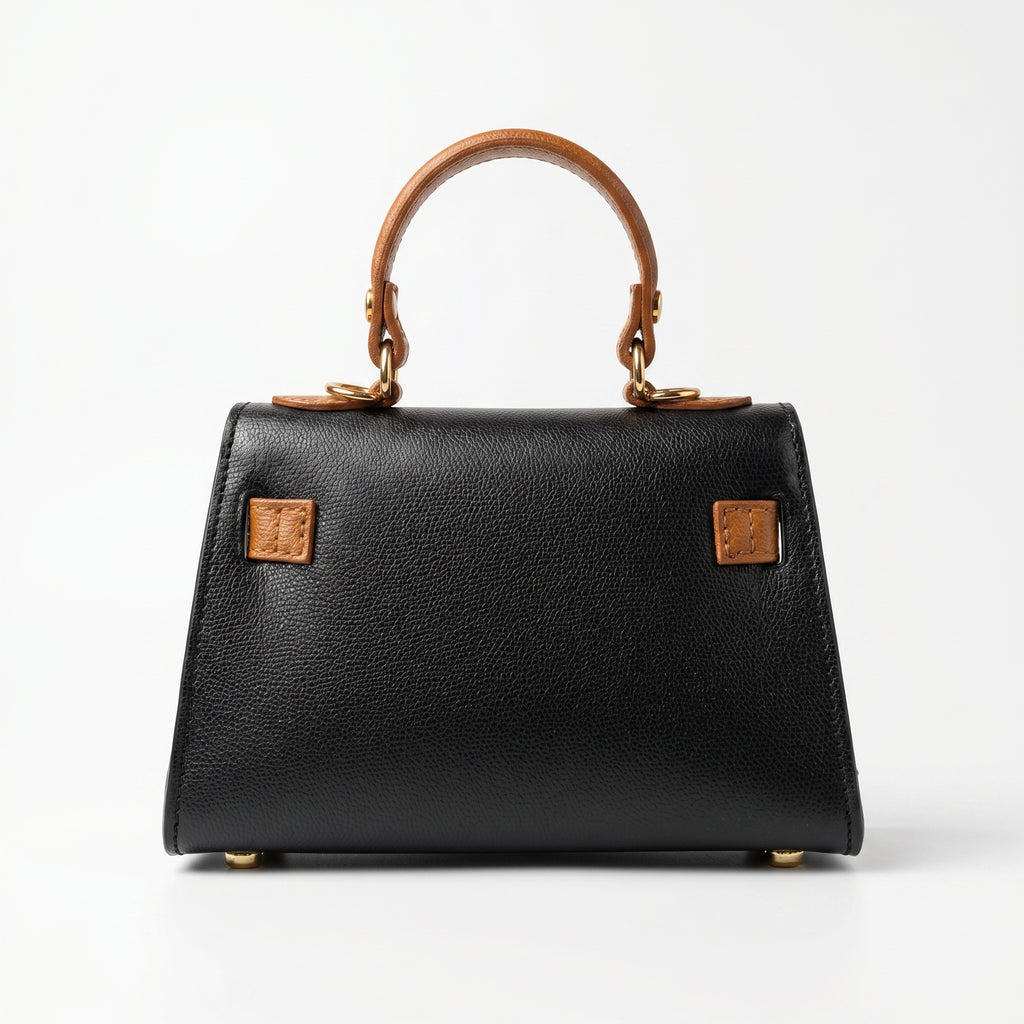 Mini Beky Borsa a Mano con Design Mix di Colori in Vera Pelle - Made in Italy - Stile Donna Bags
