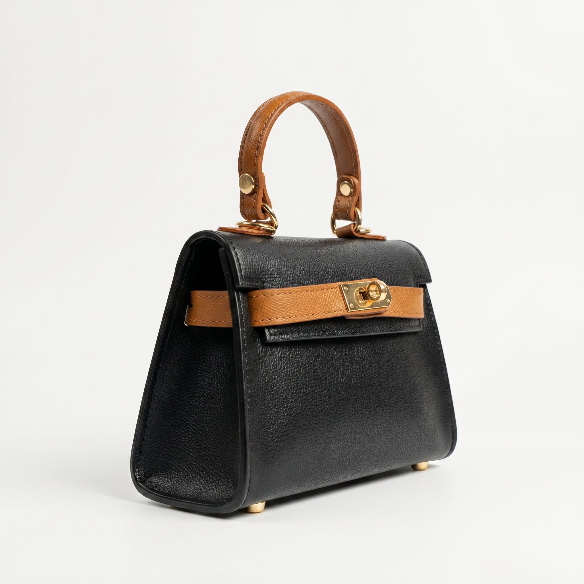 Mini Beky Borsa a Mano con Design Mix di Colori in Vera Pelle - Made in Italy - Stile Donna Bags
