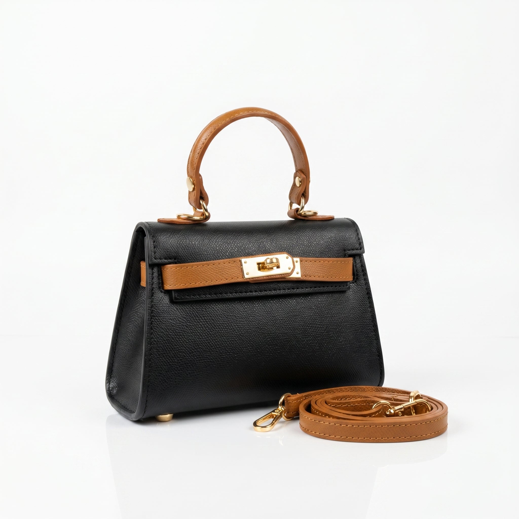 Mini Beky Borsa a Mano con Design Mix di Colori in Vera Pelle - Made in Italy - Stile Donna Bags