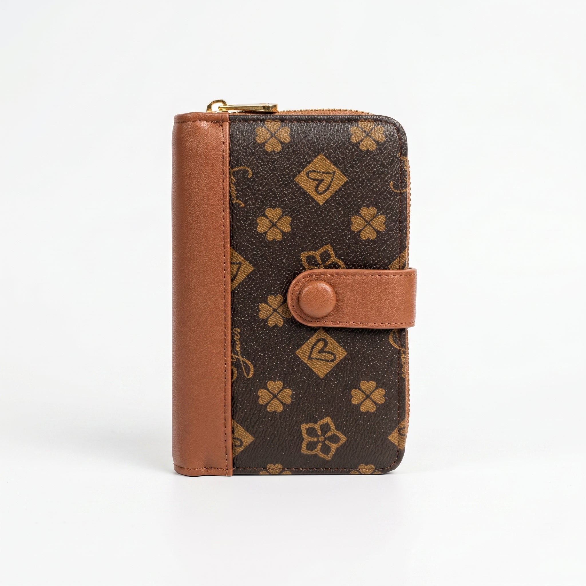 Sweet Years Portafoglio Compatto in Ecopelle con Stampa Monogram - Stile Donna Bags