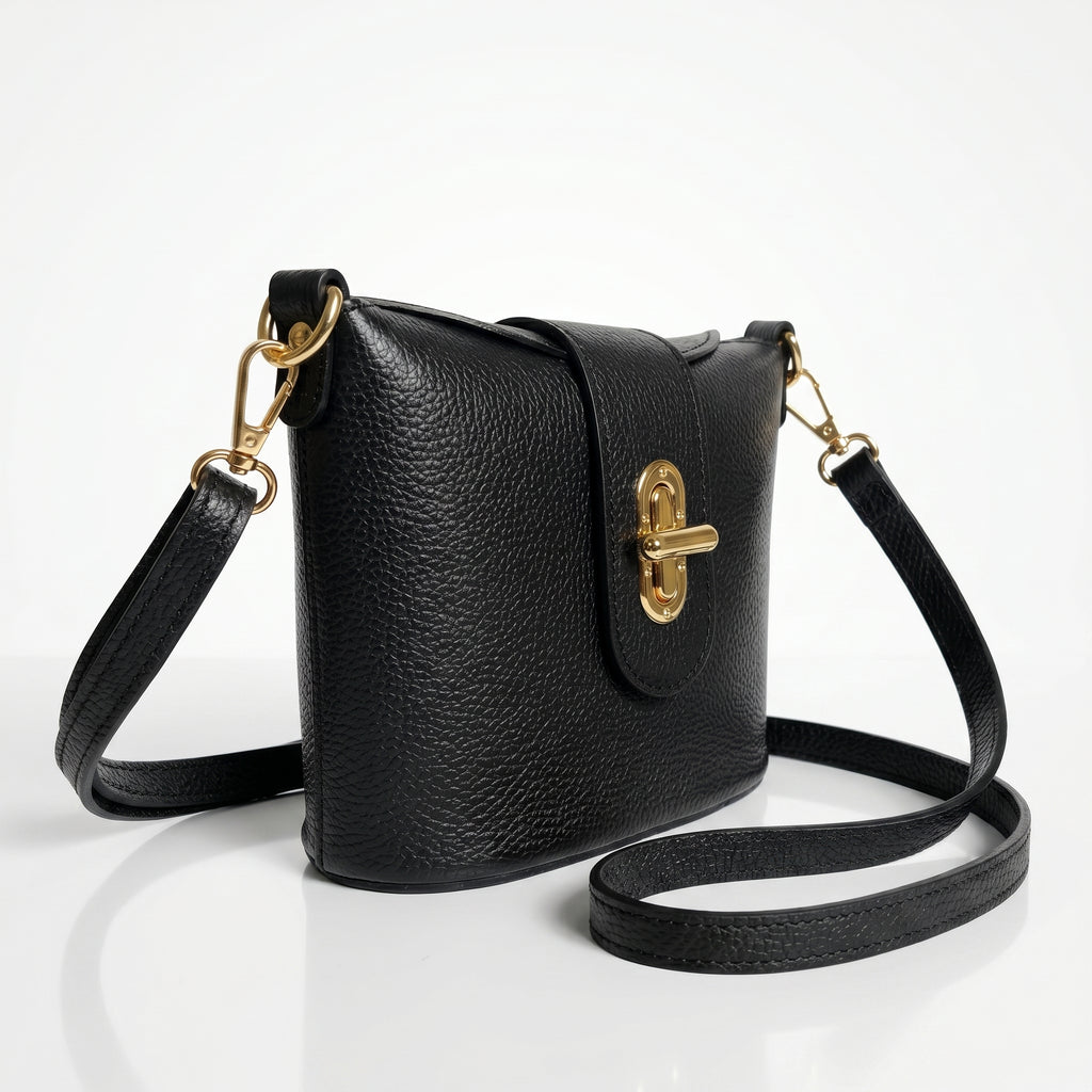 Borsa Emma in Vera Pelle con Chiusura a Torsione - Stile Donna Bags