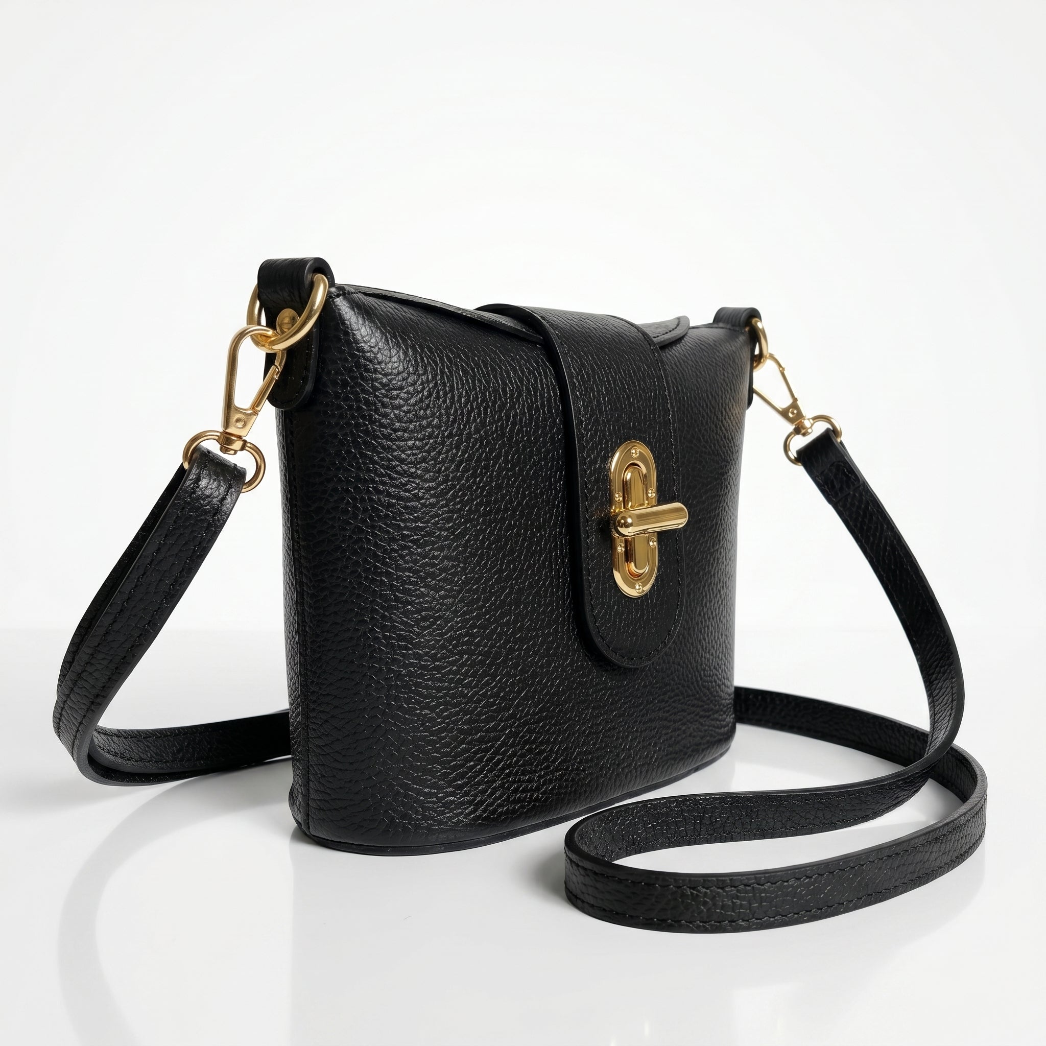 Borsa Emma in Vera Pelle con Chiusura a Torsione - Stile Donna Bags