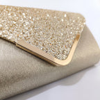 Clutch Busta con Patta Glitter Oro - Stile Donna - Catania