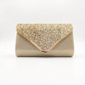 Clutch Busta con Patta Glitter Oro - Stile Donna - Catania