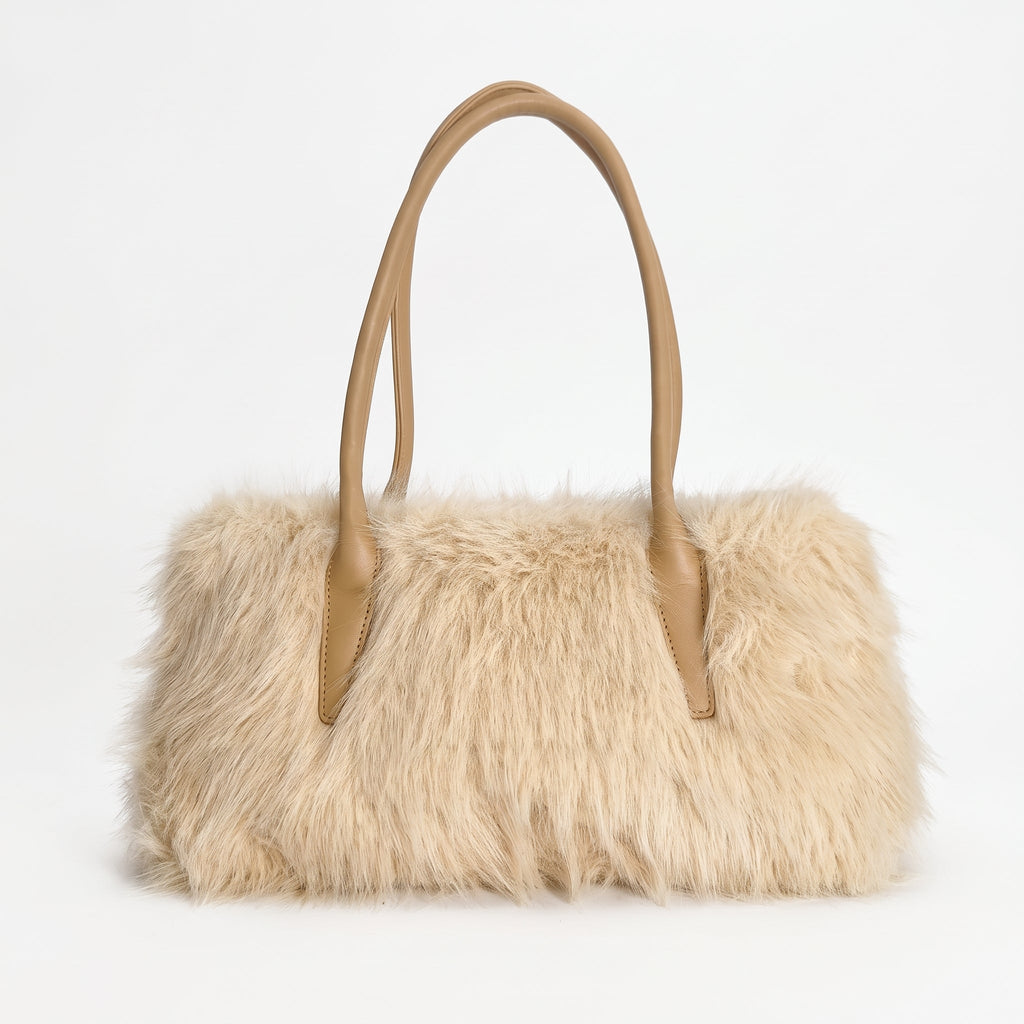 Coconuda Borsa a Mano in Ecopelle e Pelliccia Sintetica - Stile Donna - Catania