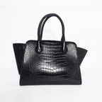 Coconuda Borsa a Mano in Pelle Verniciata Lucida Nera con Manici - Stile Donna - Catania