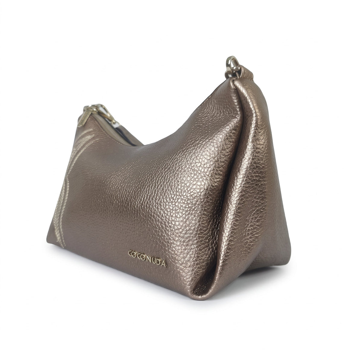 Coconuda Borsa in Ecopelle Rosa Oro Metallizzato con Perline - Stile Donna - Catania