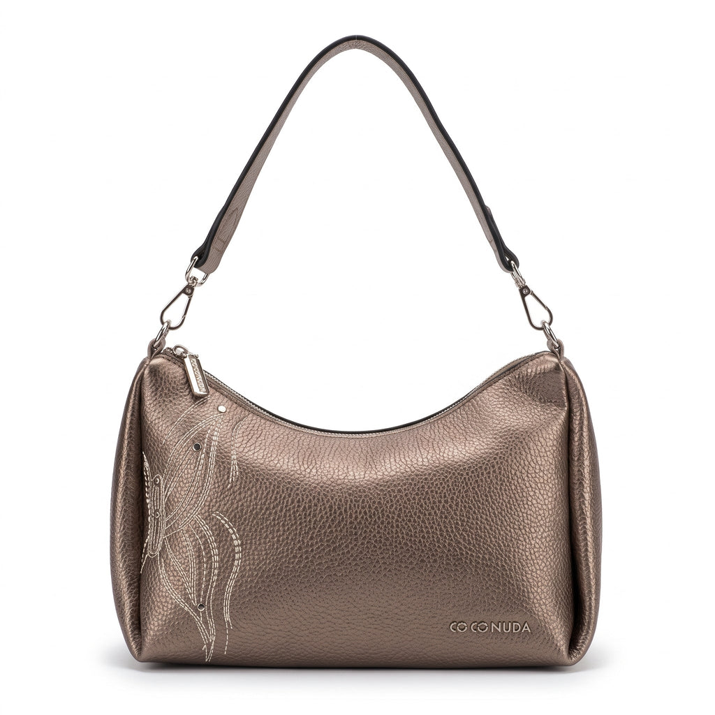 Coconuda Borsa in Ecopelle Rosa Oro Metallizzato con Perline - Stile Donna - Catania