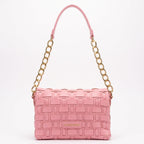Coconuda Borsa Intrecciata a Tracolla in Ecopelle Rosa con Dettagli Dorati - Stile Donna - Catania