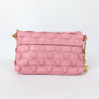 Coconuda Borsa Intrecciata a Tracolla in Ecopelle Rosa con Dettagli Dorati - Stile Donna - Catania