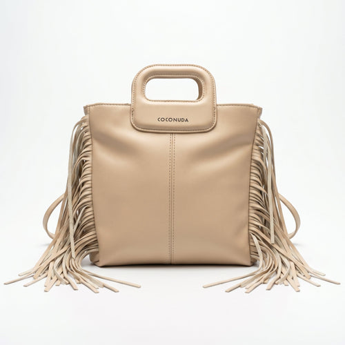 Coconuda Borsa Tote con Frange – Manico Strutturato e Tracolla Removibile - Stile Donna Bags