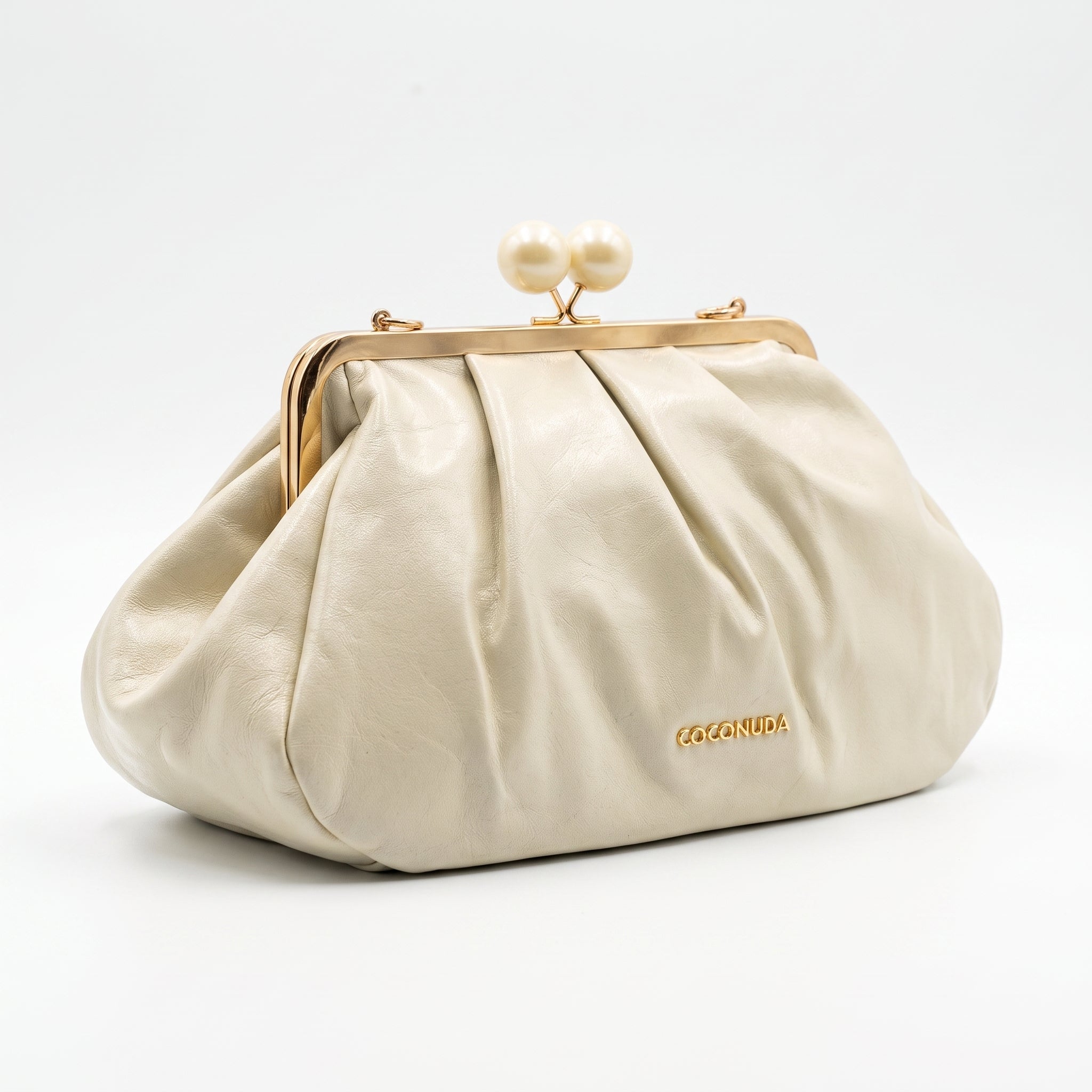 Coconuda Pochette in Ecopelle Marrone con Chiusura a Scatto e Tracolla - Stile Donna Bags
