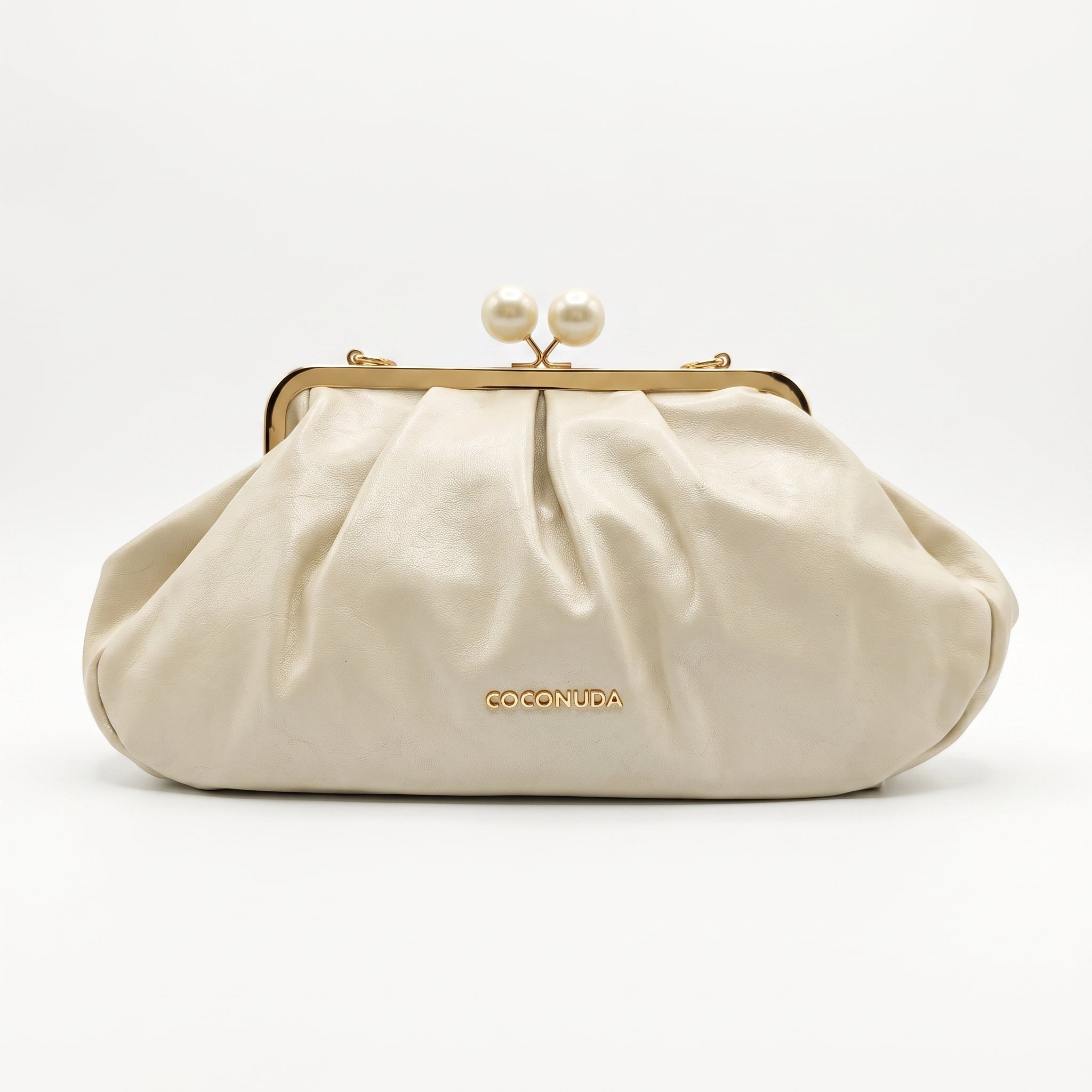 Coconuda Pochette in Ecopelle Marrone con Chiusura a Scatto e Tracolla - Stile Donna Bags
