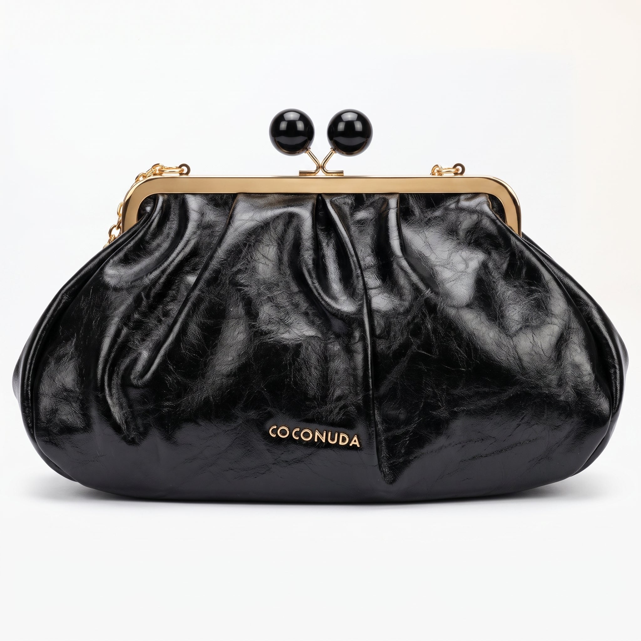 Coconuda Pochette in Ecopelle Marrone con Chiusura a Scatto e Tracolla - Stile Donna Bags