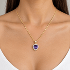 Collana con Aureola e Cuore Viola - Stile Donna - Catania