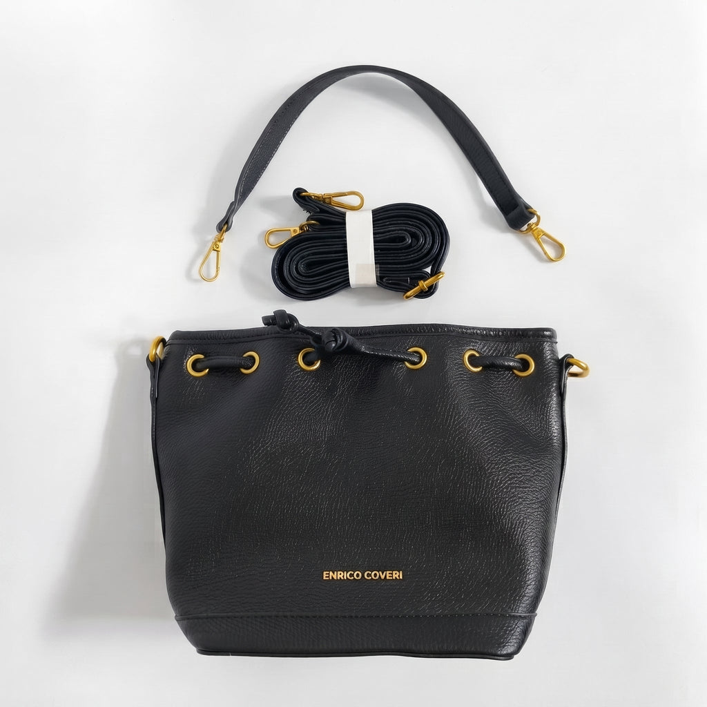 Enrico Coveri Borsa a Secchiello in Ecopelle Rosa e Nero - Stile Donna - Catania