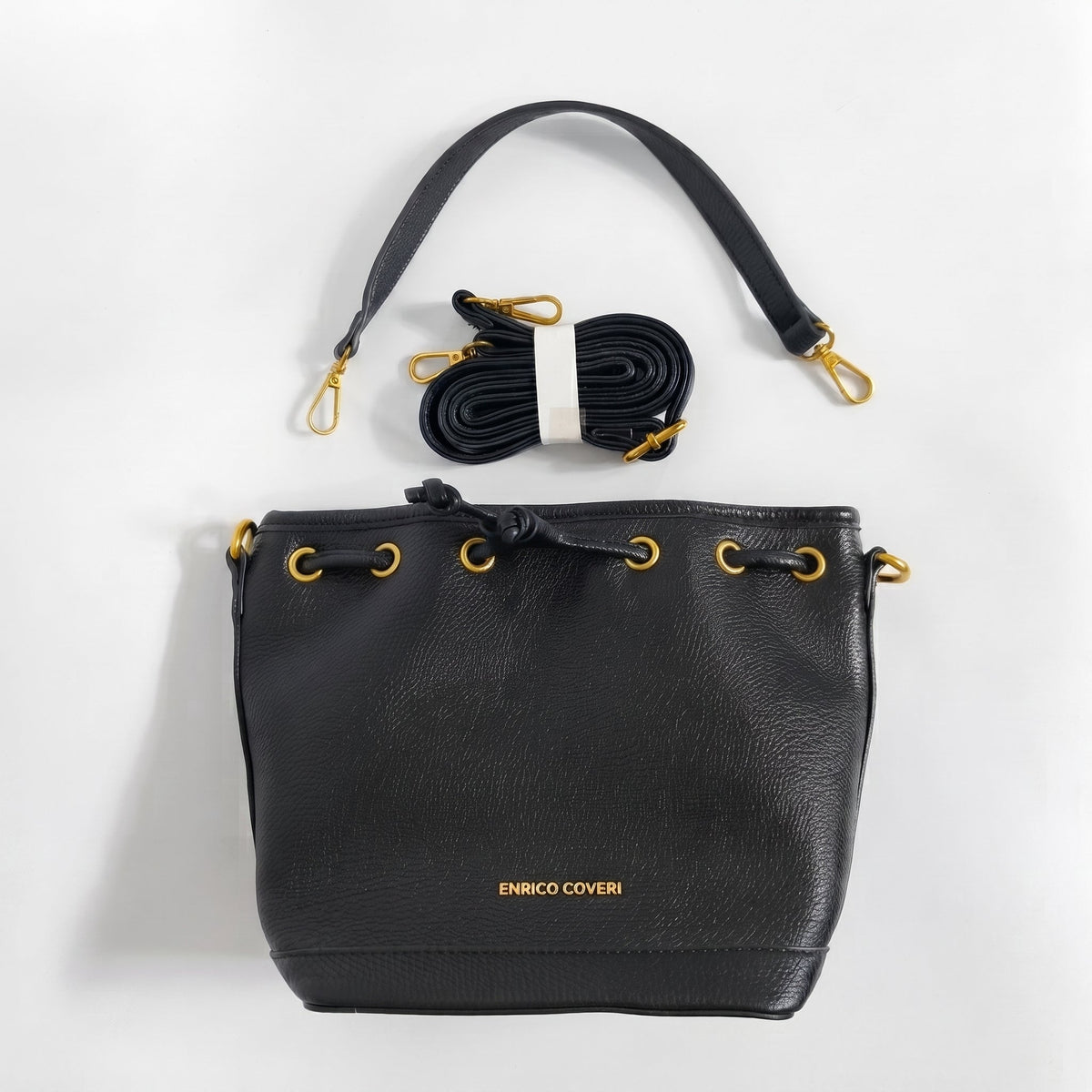 Enrico Coveri Borsa a Secchiello in Ecopelle Rosa e Nero - Stile Donna - Catania