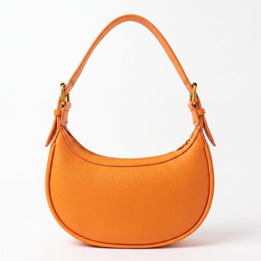 Enrico Coveri Borsa Hobo in Ecopelle Arancione con Dettagli Dorati - Stile Donna Bags