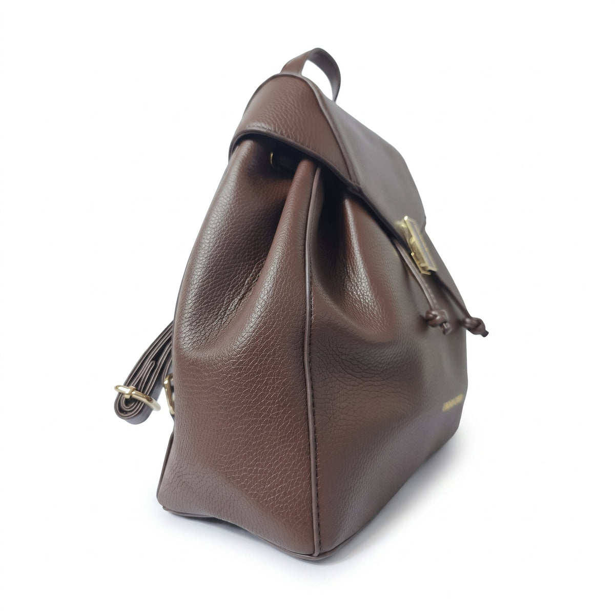 Enrico Coveri Zaino in Ecopelle Marrone con Finiture Dorate - Stile Donna - Catania