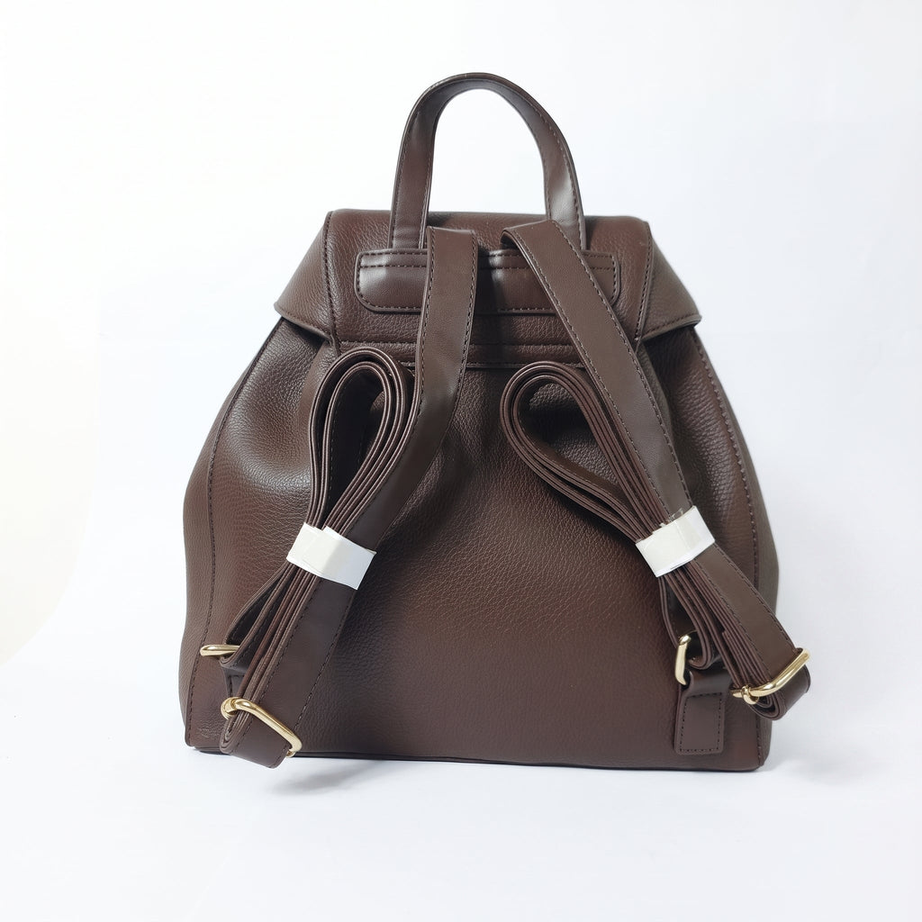 Enrico Coveri Zaino in Ecopelle Marrone con Finiture Dorate - Stile Donna - Catania