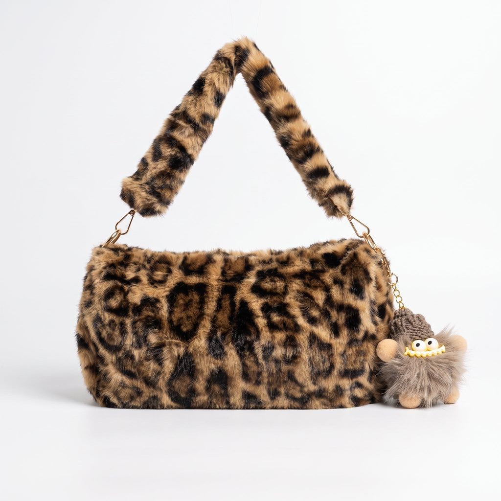 Gemma borsa pelosa maculata a spalla con tracolla regolabile - Stile Donna - Catania