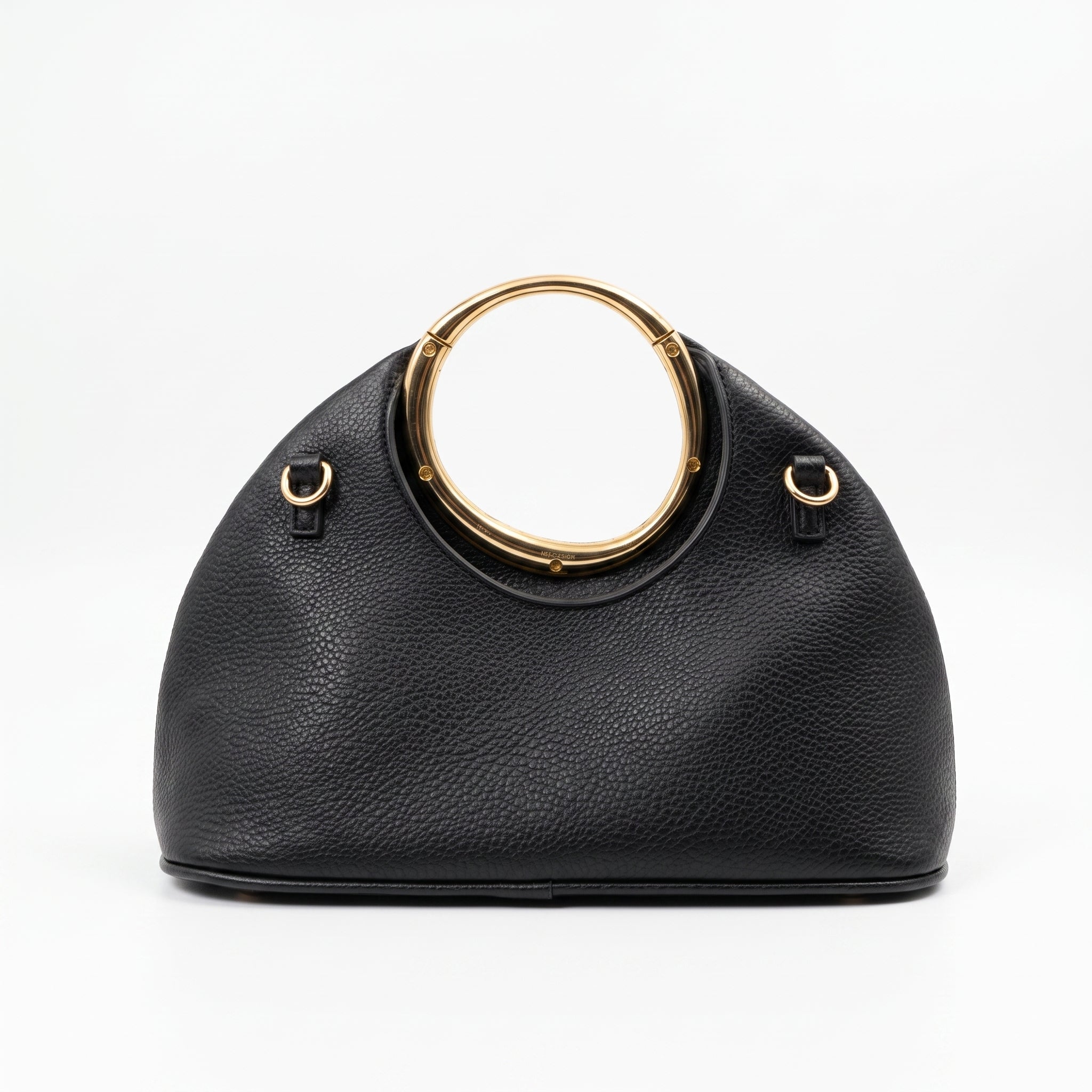 Halo – Borsa a Mano in Ecopelle con Manico Circolare Dorato - Stile Donna - Catania