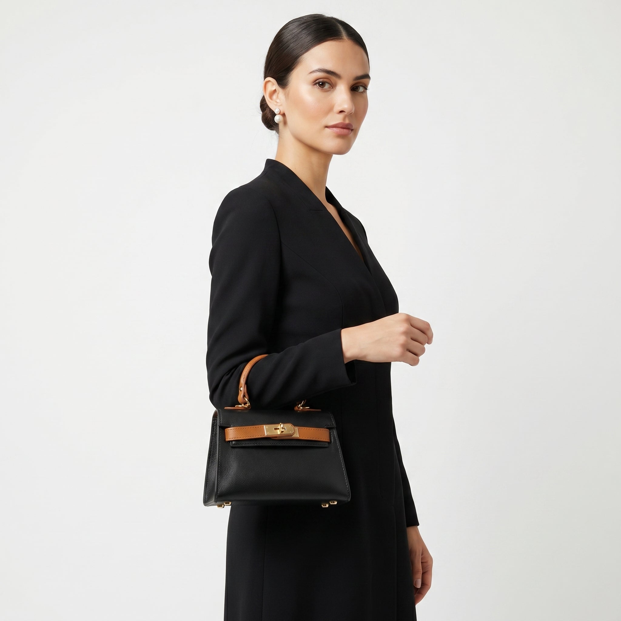 Mini Beky Borsa a Mano con Design Mix di Colori in Vera Pelle - Made in Italy - Stile Donna Bags