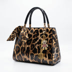 Milano Borsa a Mano Animalier con Foulard e Ciondolo Orsetto - Stile Donna - Catania
