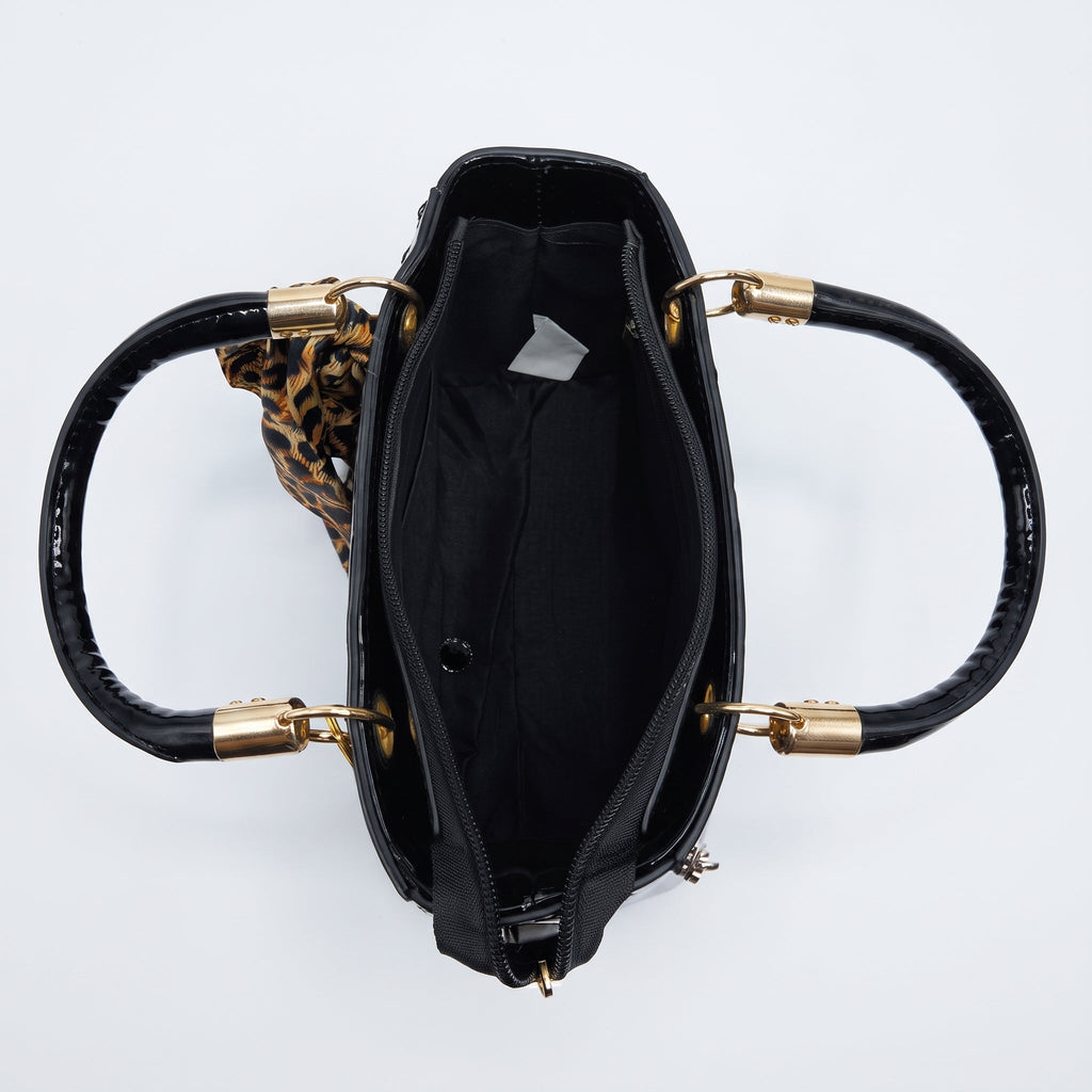 Milano Borsa a Mano Animalier con Foulard e Ciondolo Orsetto - Stile Donna - Catania
