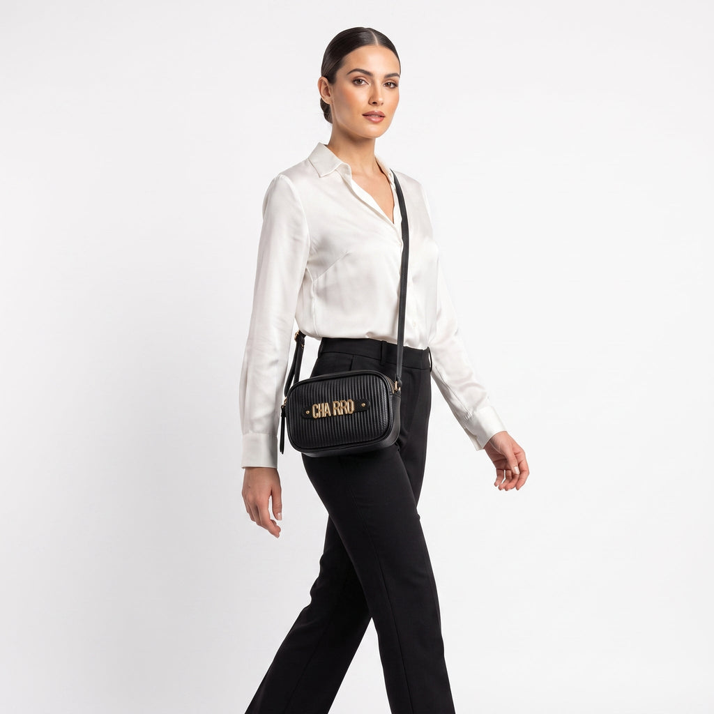 Mini Borsa Crossbody Charro con Doppia Zip e Logo in Metallo - Stile Donna Bags