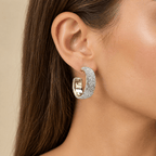 Orecchini a Cerchio Strass Scintillanti - Stile Donna - Catania