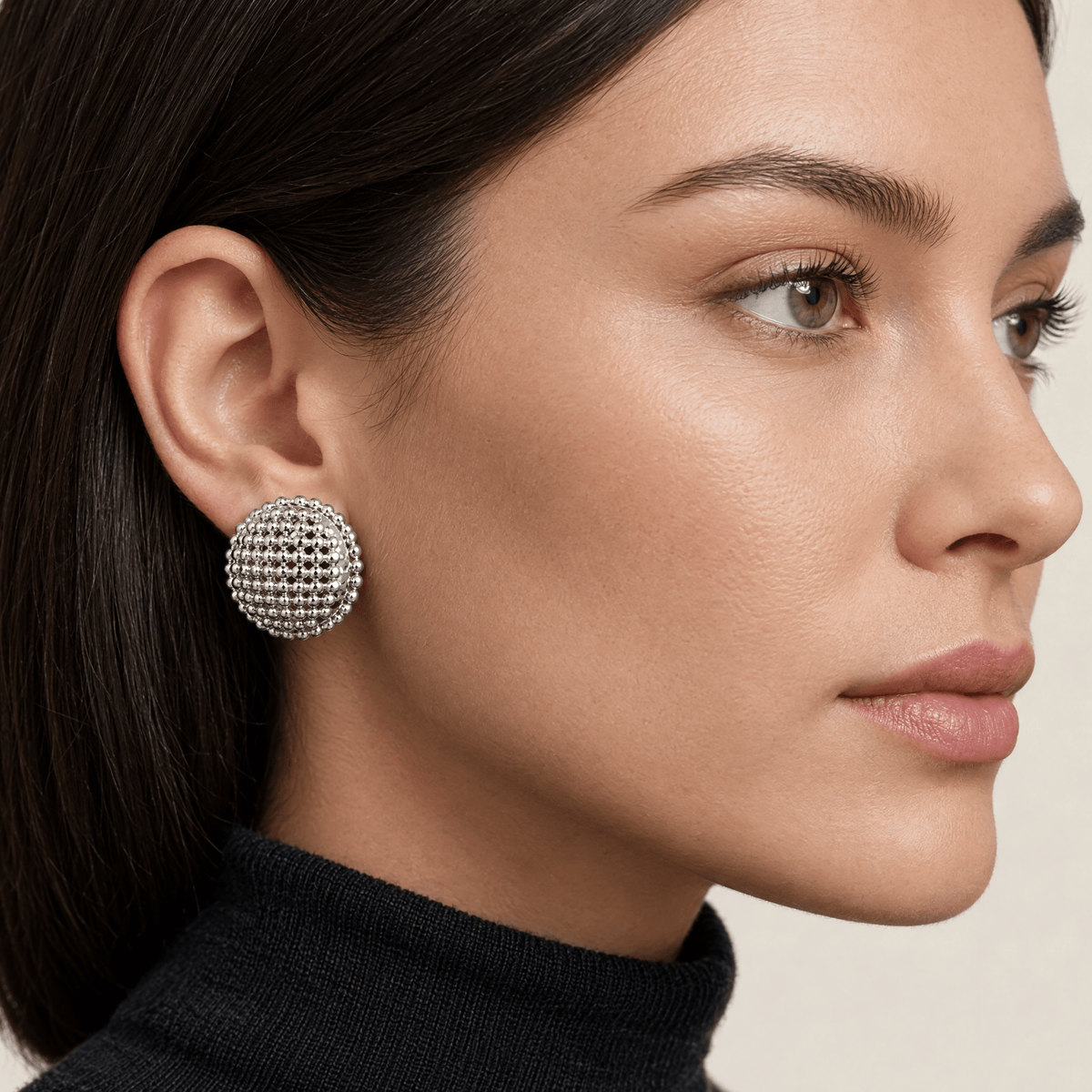Orecchini a Perno con Texture Argentata - Stile Donna - Catania