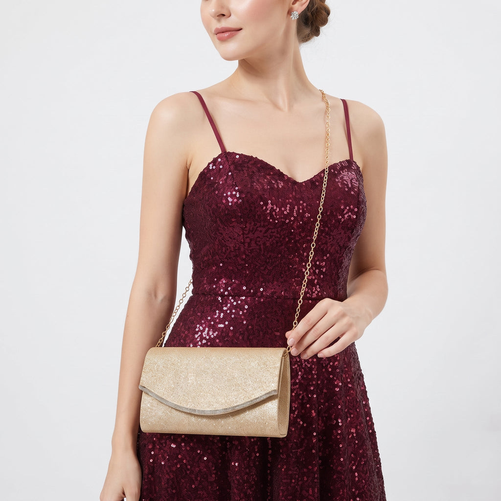 Pochette Busta con Strass Oro - Stile Donna - Catania