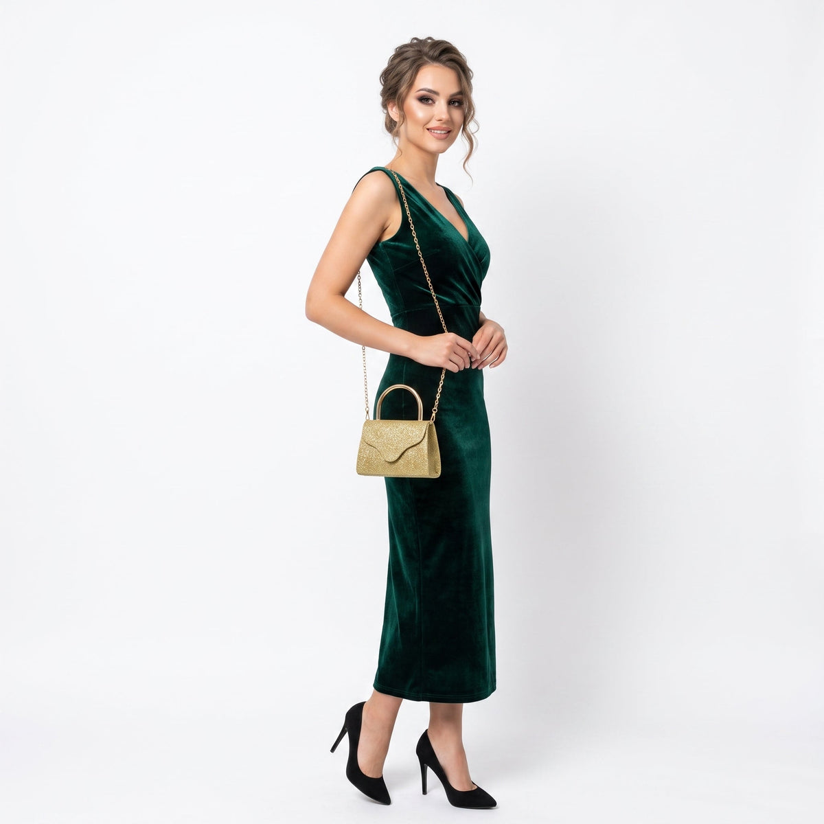Pochette da Sera Glitter Oro - Stile Donna - Catania