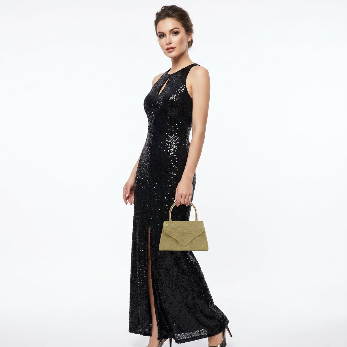 Pochette da Sera Glitter Oro - Stile Donna - Catania
