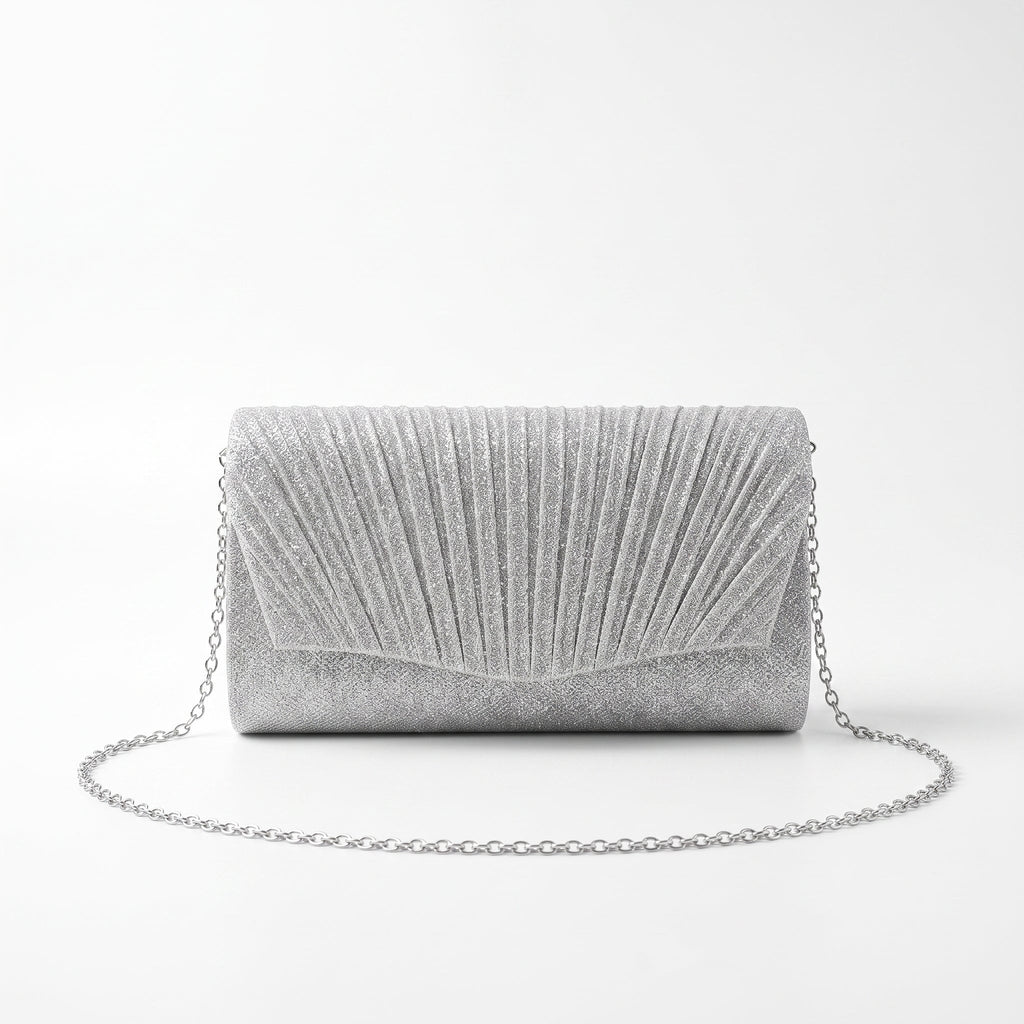 Pochette Ventaglio con Strass Argento - Stile Donna - Catania