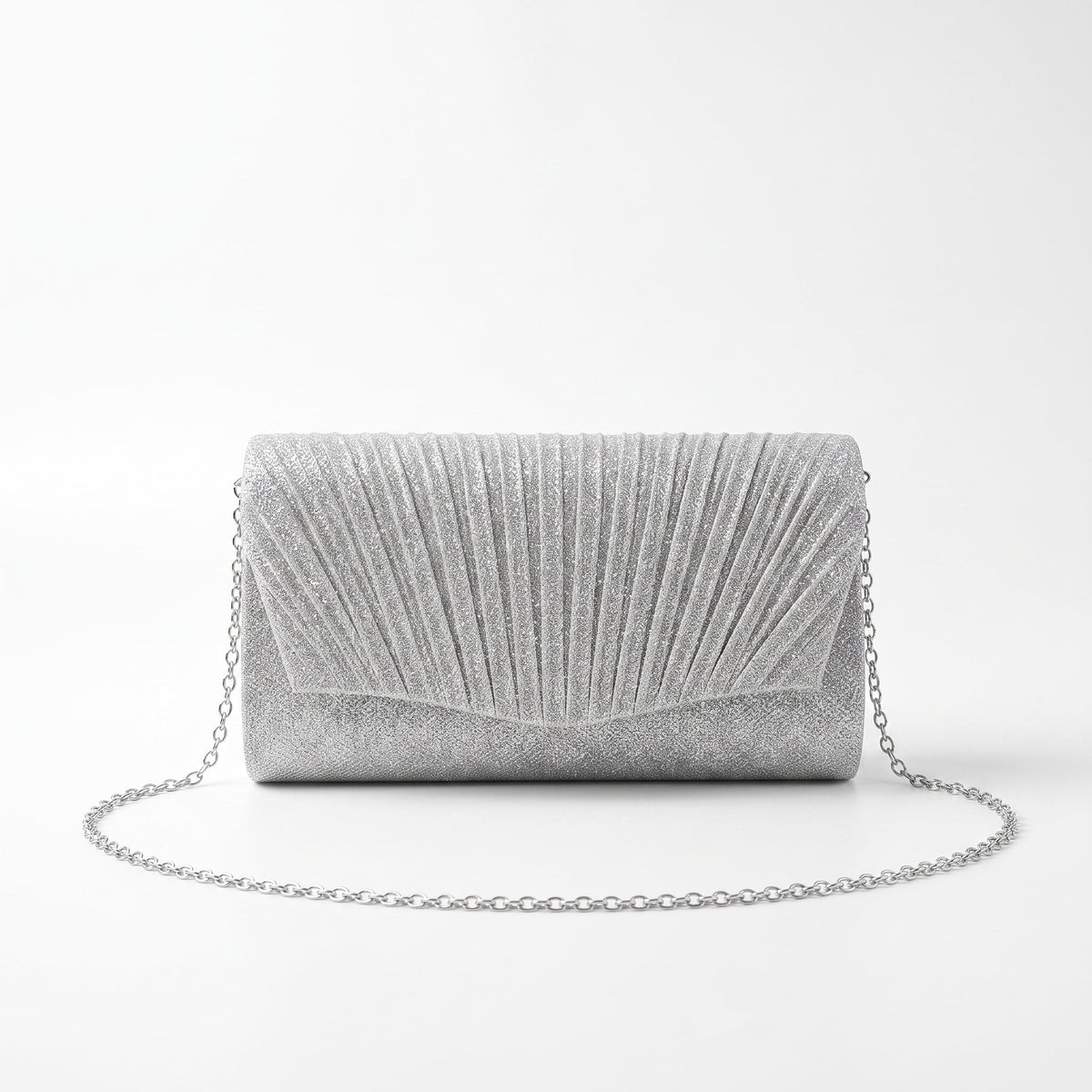 Pochette Ventaglio con Strass Argento - Stile Donna - Catania