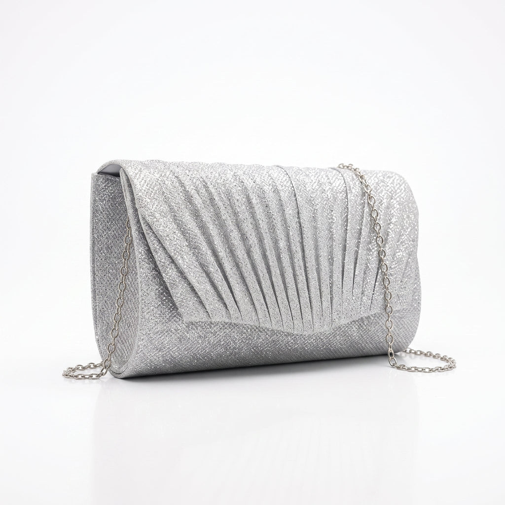 Pochette Ventaglio con Strass Argento - Stile Donna - Catania