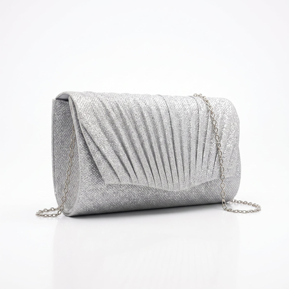 Pochette Ventaglio con Strass Argento - Stile Donna - Catania