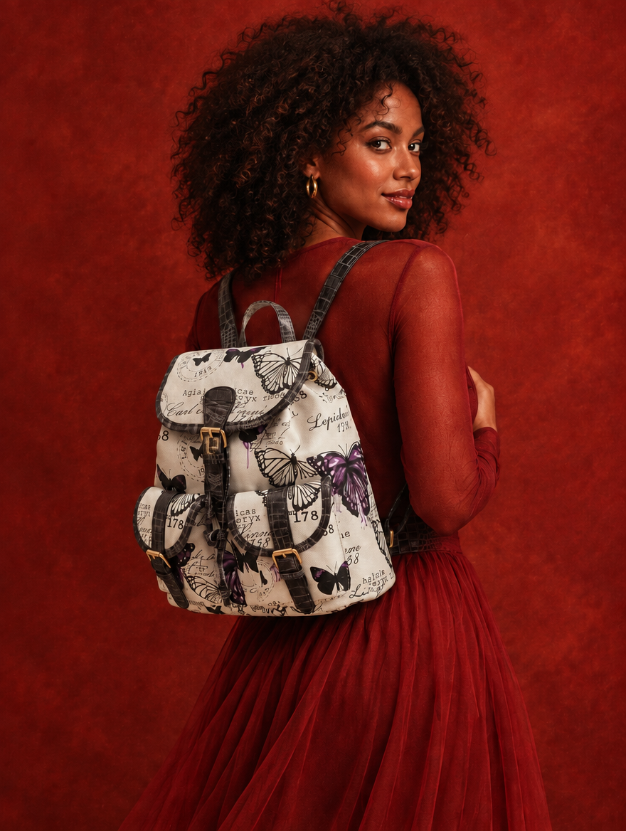 Modella con zaino donna in pelle Stile Donna