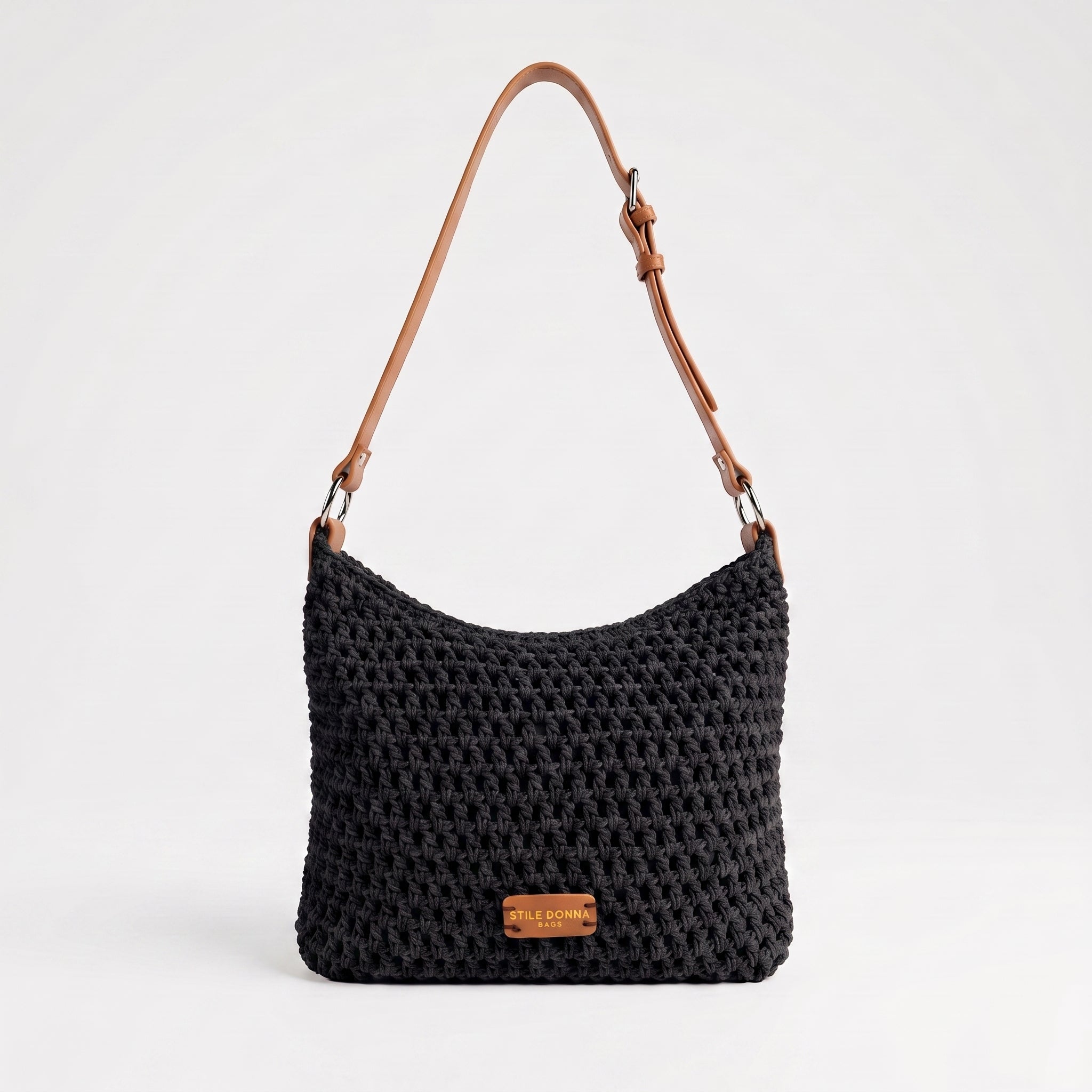 Stile Donna Bags - Borsa Hobo Intrecciata in Corda di Cotone - Stile Donna Bags