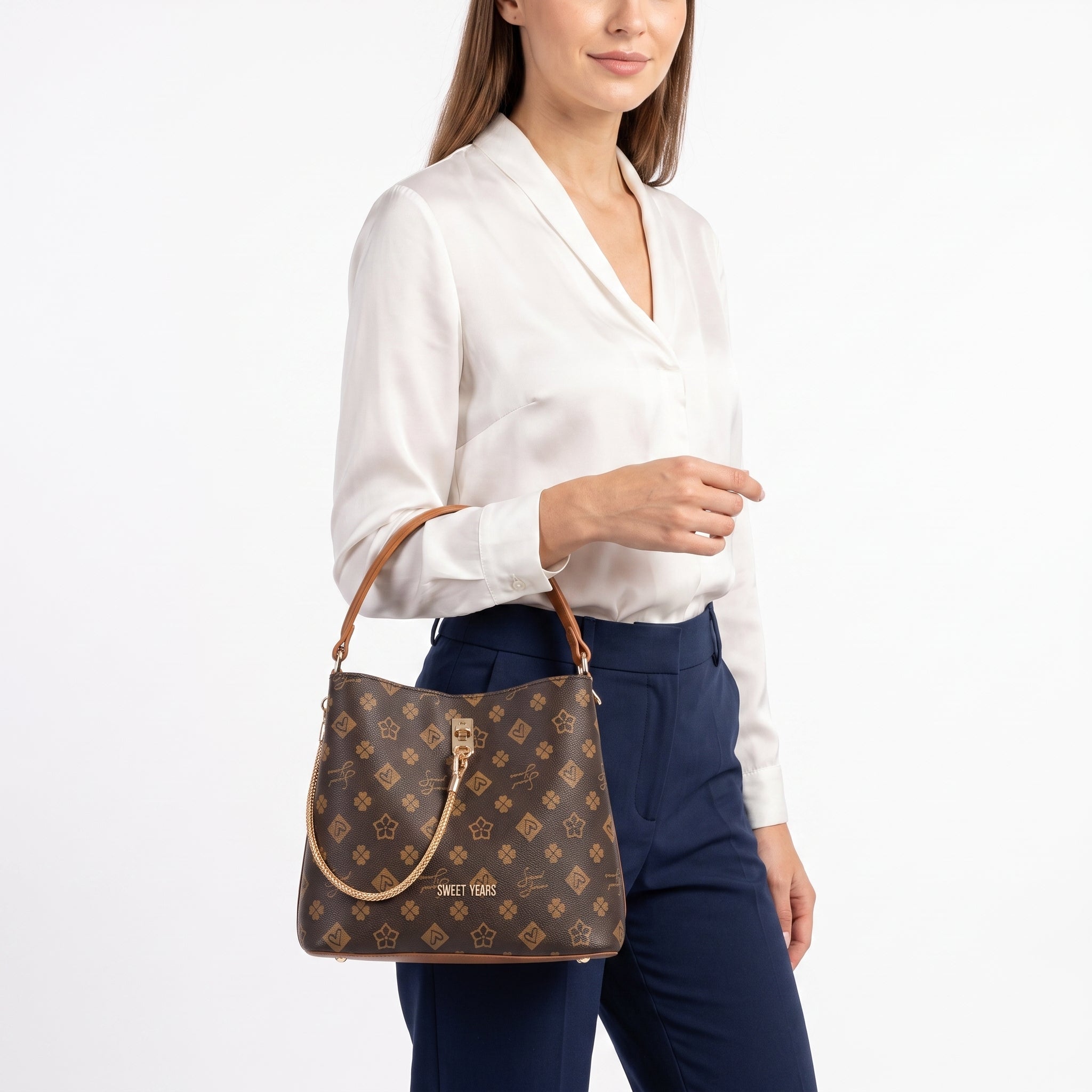 Sweet Years Borsa a Tracolla con Stampa Floreale Multicolore - Stile Donna Bags
