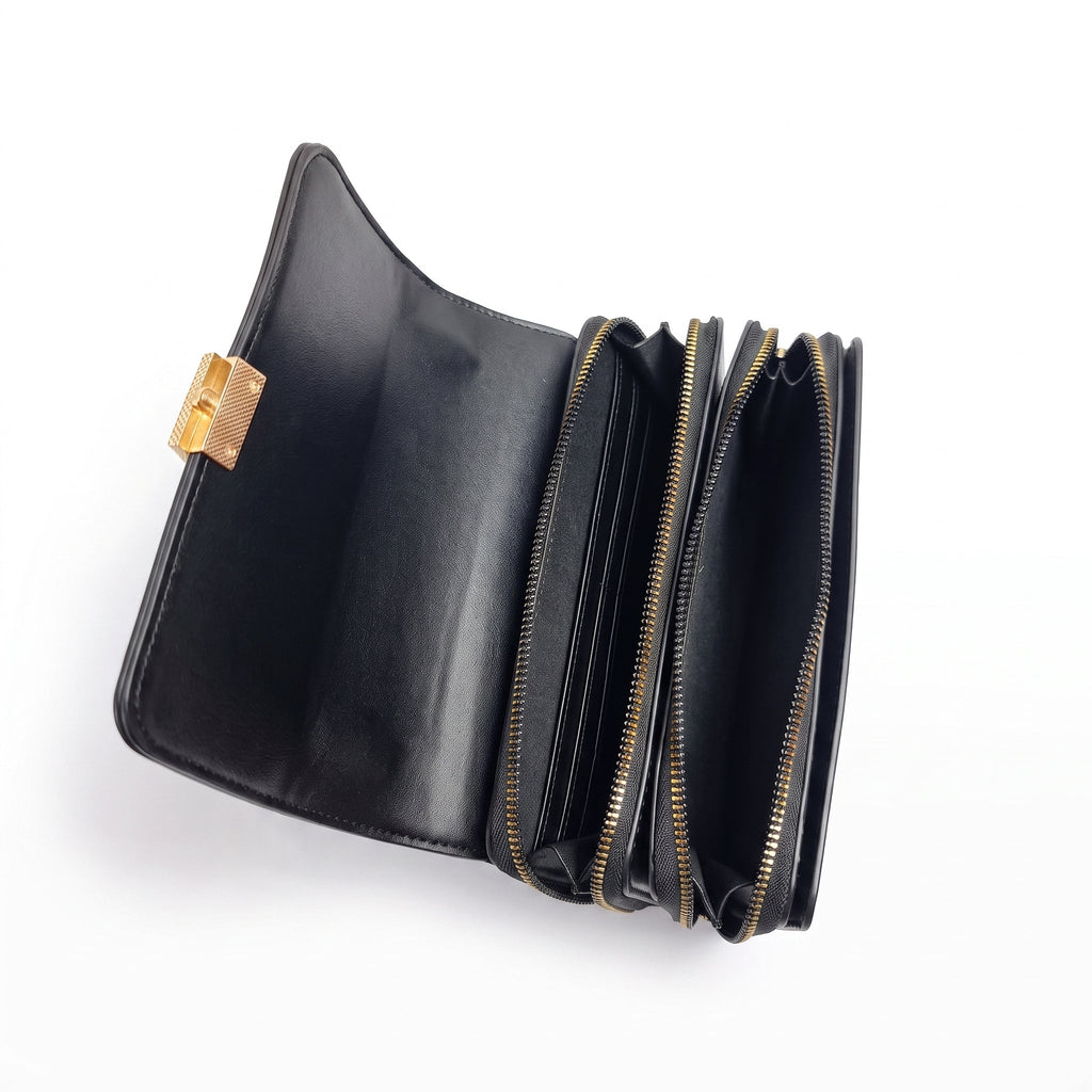 Vallo Borsa a Tracolla in Ecopelle Nera - Stile Donna - Catania