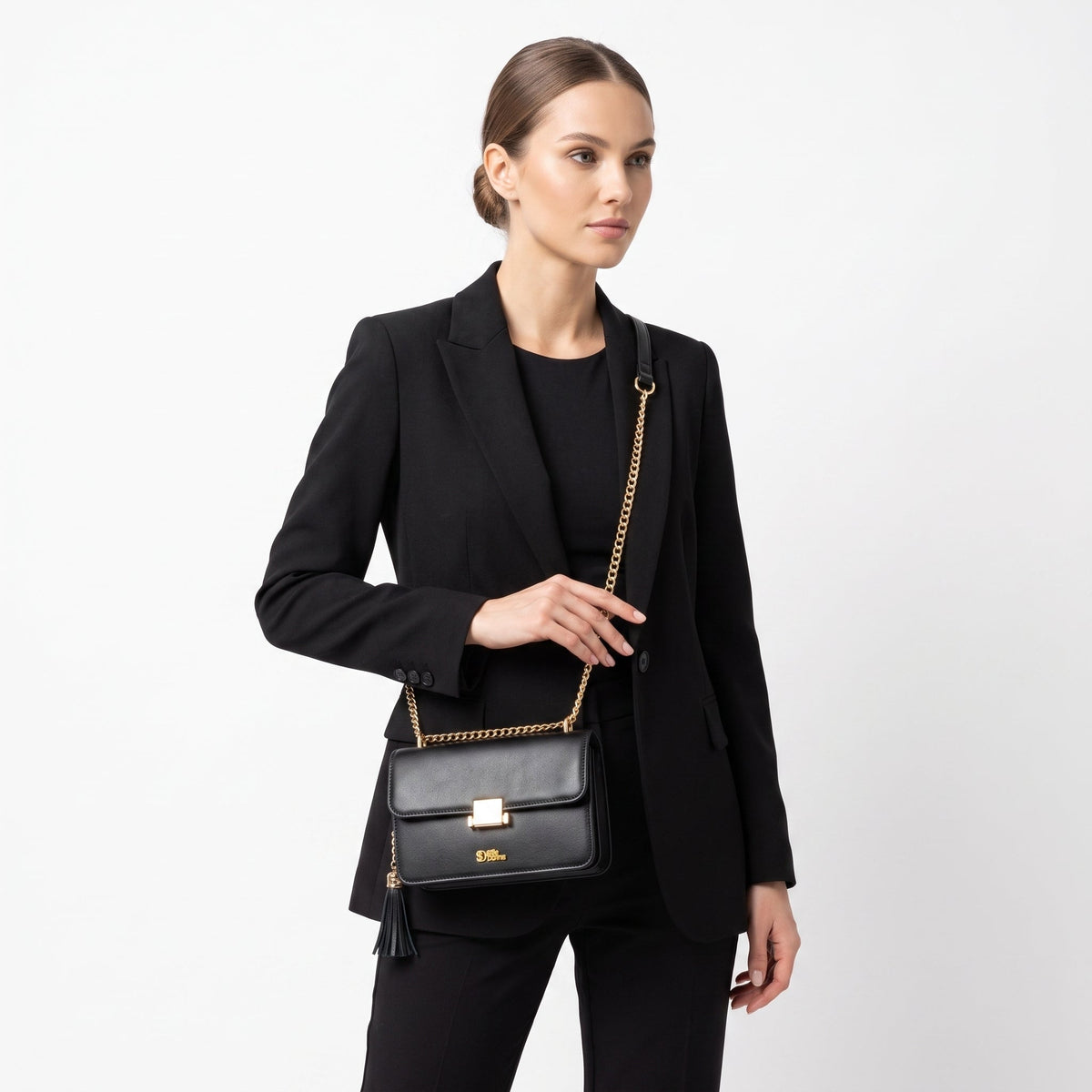 Vallo Borsa a Tracolla in Ecopelle Nera - Stile Donna - Catania