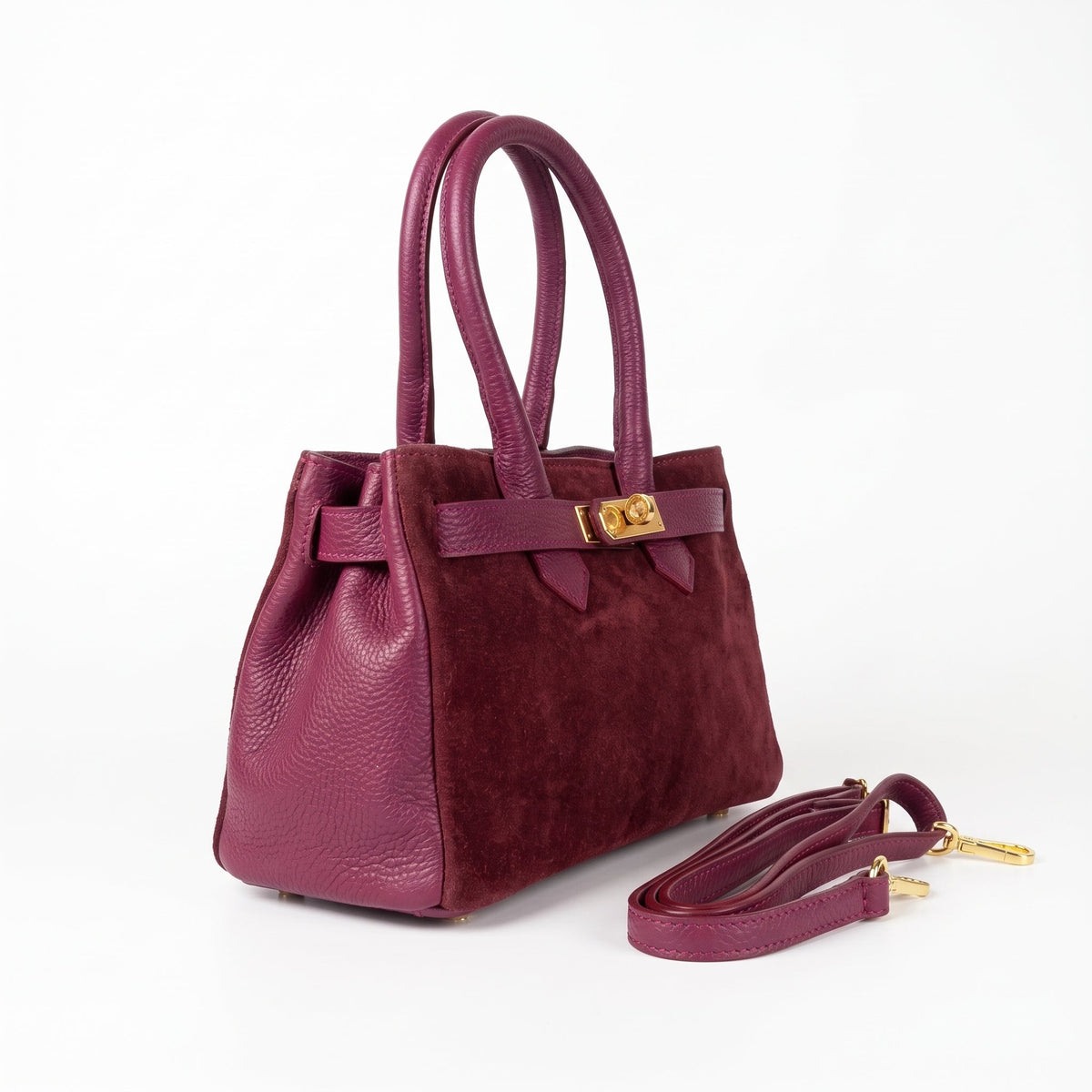 Velinara Borsa Scamosciata Bordeaux - Stile Donna - Borsa a mano