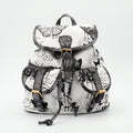 Zaino Adelina in Canvas Farfalle con Rifiniture in Ecopelle e Coulisse - Stile Donna Bags