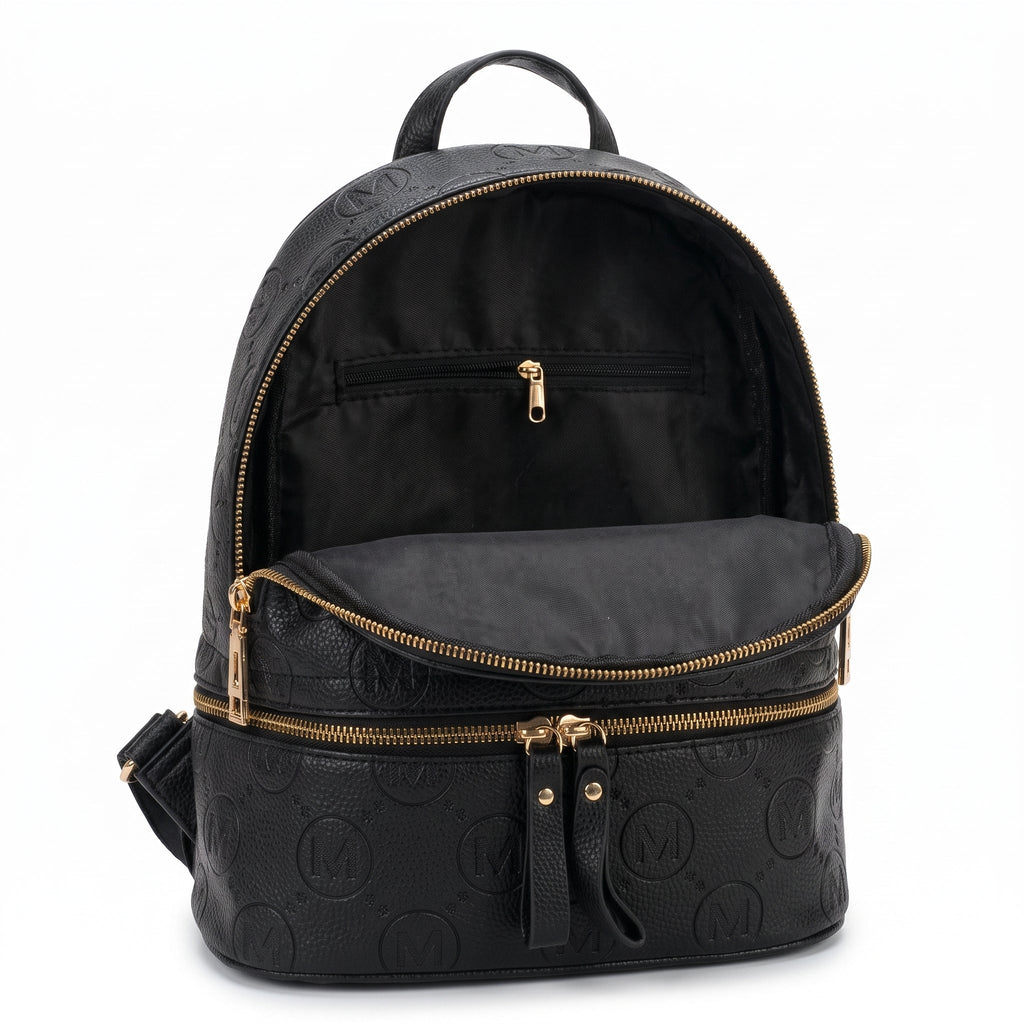 Zaino Beige e Nero con Monogramma - Stile Donna - Catania